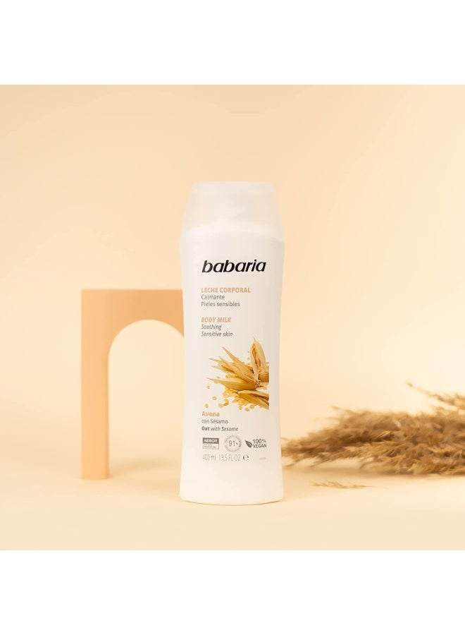 Babaria Oat Body Milk Soothing Sensitive Skin 400ml - Image 2