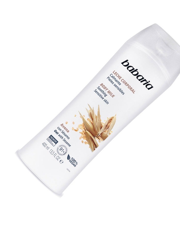Babaria Oat Body Milk Soothing Sensitive Skin 400ml - Image 3