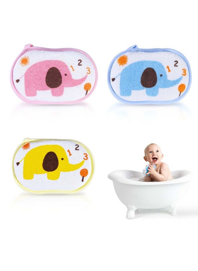 OBTANIM Baby Bath Sponge Soft Foam Scrubber Natural Sponge for Bathing, Shower Scrubber Body Sponge for Kids/Babies/Men/Women, Set of 3 - Image 1