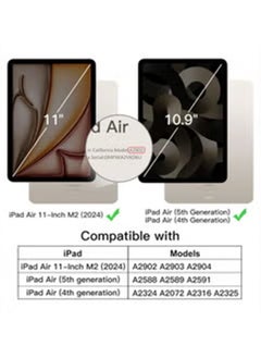 LCYLJGY Protective Case Cover For Air 6th 11-Inch M2 (2024) iPad Air4/Air5 10.9 inch (2020/2022) Generation with Pencil Holder, [Support Apple Pencil Charging and Touch ID] Transparent and Auto Wake/Sleep  - Image 2