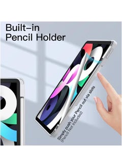 LCYLJGY Protective Case Cover For Air 6th 11-Inch M2 (2024) iPad Air4/Air5 10.9 inch (2020/2022) Generation with Pencil Holder, [Support Apple Pencil Charging and Touch ID] Transparent and Auto Wake/Sleep  - Image 5