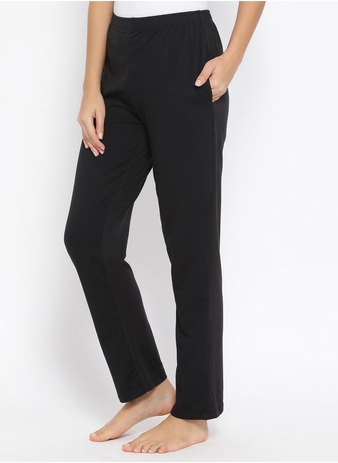 Clovia Solid Straight Pyjama with Elastic Waistband by Styli  - Image 4