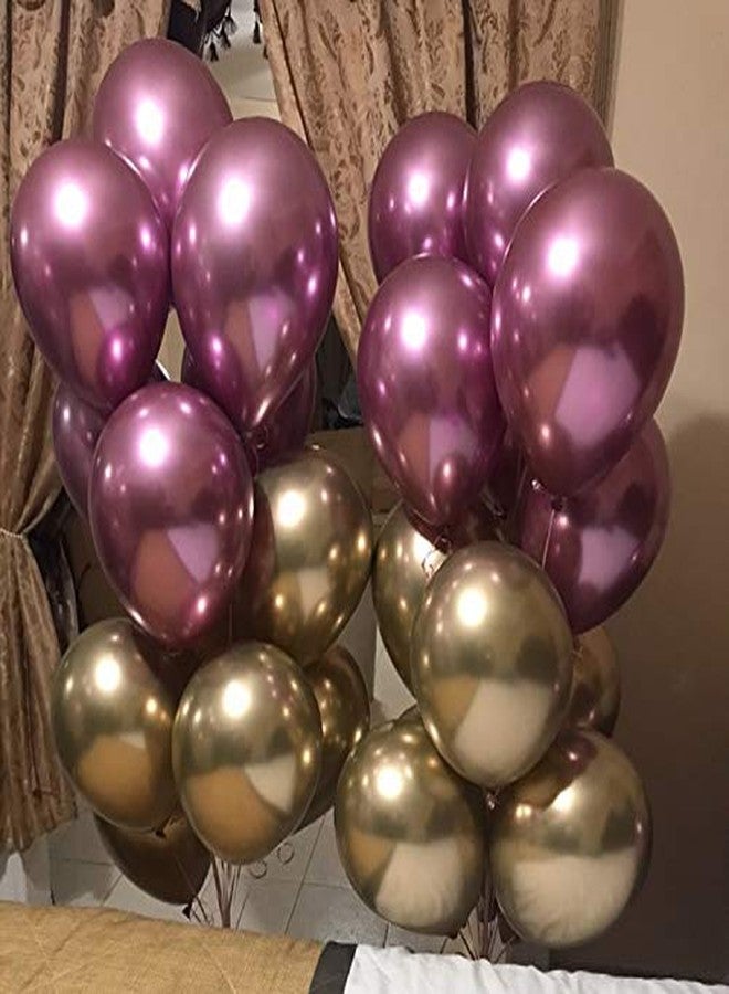 EASUTE 100pcs Metallic Pink Latex Balloons Various Sizes Chrome Balloon 18/12/10/5 inch Helium Balloon Perfect for Birthday Valentines Baby Shower Bridal Shower Wedding Anniversary Balloons (Pink) - Image 5