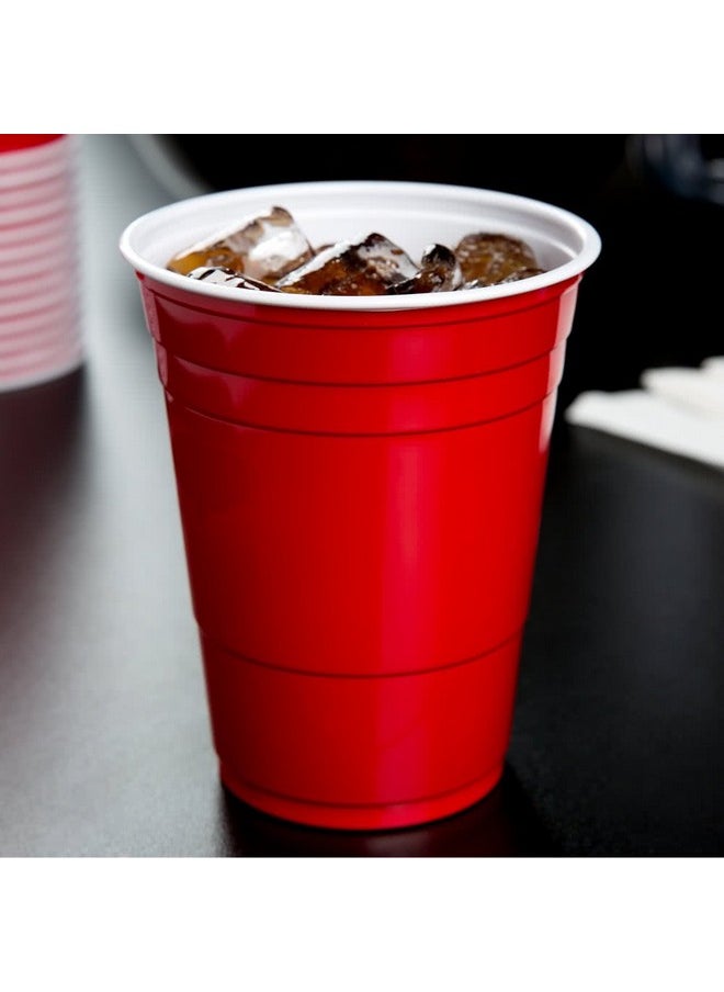Stack Man Red Cups - Party Cups - Disposable Plastic Cups [16 oz - 100 Pack] Fun & Durable Party Cups for Drinking & Playing - Bulk Case of 100 Cups, By Stack Man  - Image 3