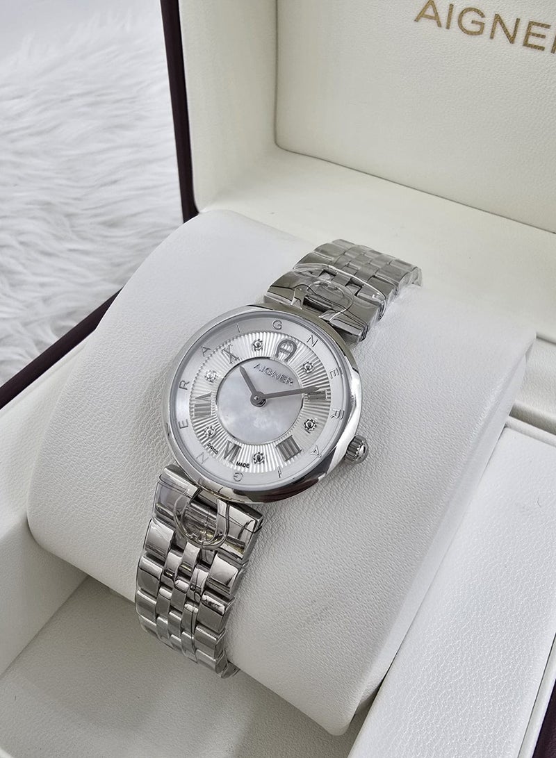 AIGNER Women's 28mm Full Silver Dial Steel Watch 