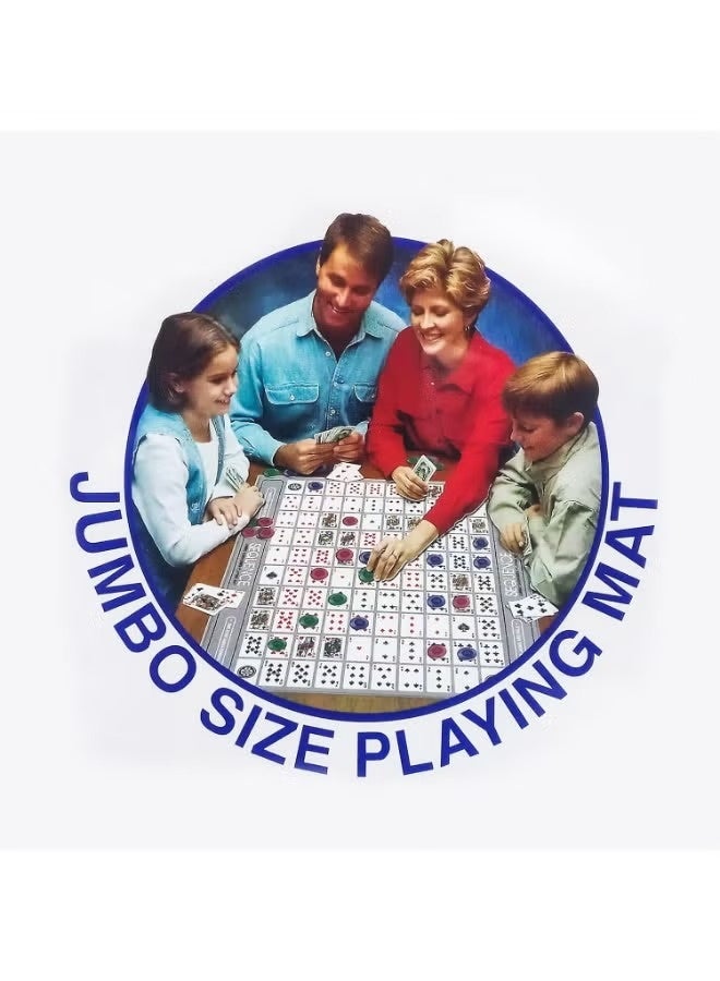 jumbo Deluxe Jumbo Sequence Board Game Premium Strategy Set for Families Comprehensive Kit with Playing Chips, Cards u0026 Play Mat. Unmatched Entertainment for 2-12 Players. Top Pick for Family Fun Nights - Image 5