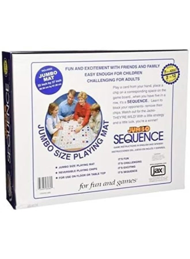 jumbo Deluxe Jumbo Sequence Board Game Premium Strategy Set for Families Comprehensive Kit with Playing Chips, Cards u0026 Play Mat. Unmatched Entertainment for 2-12 Players. Top Pick for Family Fun Nights - Image 2