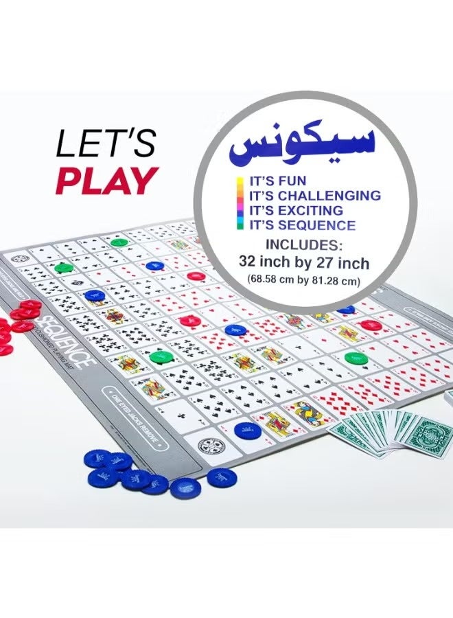jumbo Deluxe Jumbo Sequence Board Game Premium Strategy Set for Families Comprehensive Kit with Playing Chips, Cards u0026 Play Mat. Unmatched Entertainment for 2-12 Players. Top Pick for Family Fun Nights - Image 4