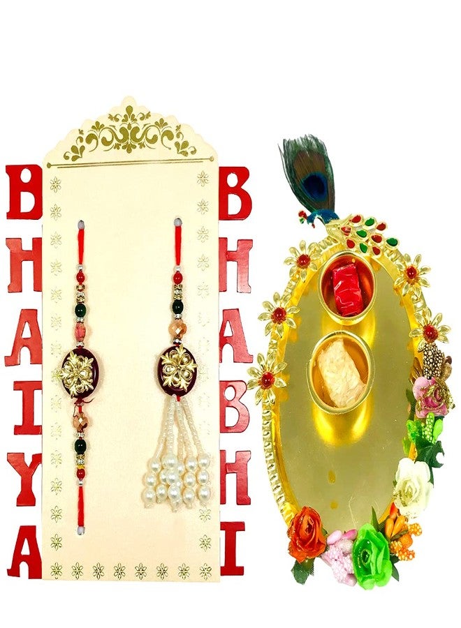 Evisha إيفيشا راخي للأخ وبهابي | راخي كومبو مع طبق رولي شوال P-34-T || راخي || مجموعة راخي || راخي للأخ || راخي للأخ وبهابي || كومبو راخي || بهية بهابهي راخي || هدايا راخي - Image 1