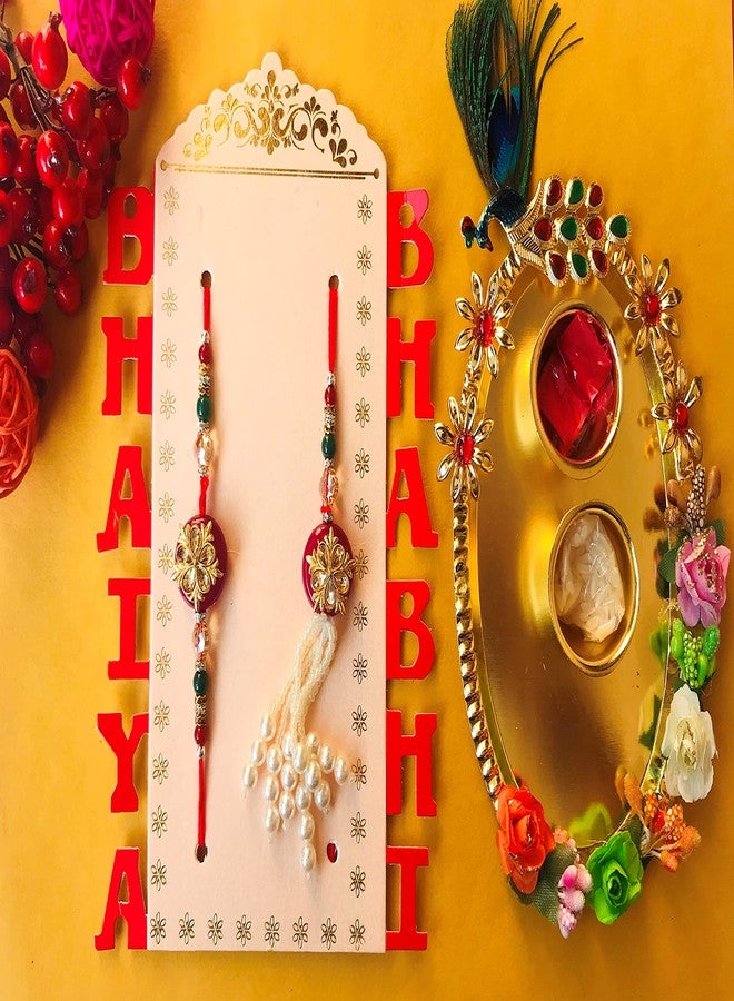 Evisha إيفيشا راخي للأخ وبهابي | راخي كومبو مع طبق رولي شوال P-34-T || راخي || مجموعة راخي || راخي للأخ || راخي للأخ وبهابي || كومبو راخي || بهية بهابهي راخي || هدايا راخي - Image 2