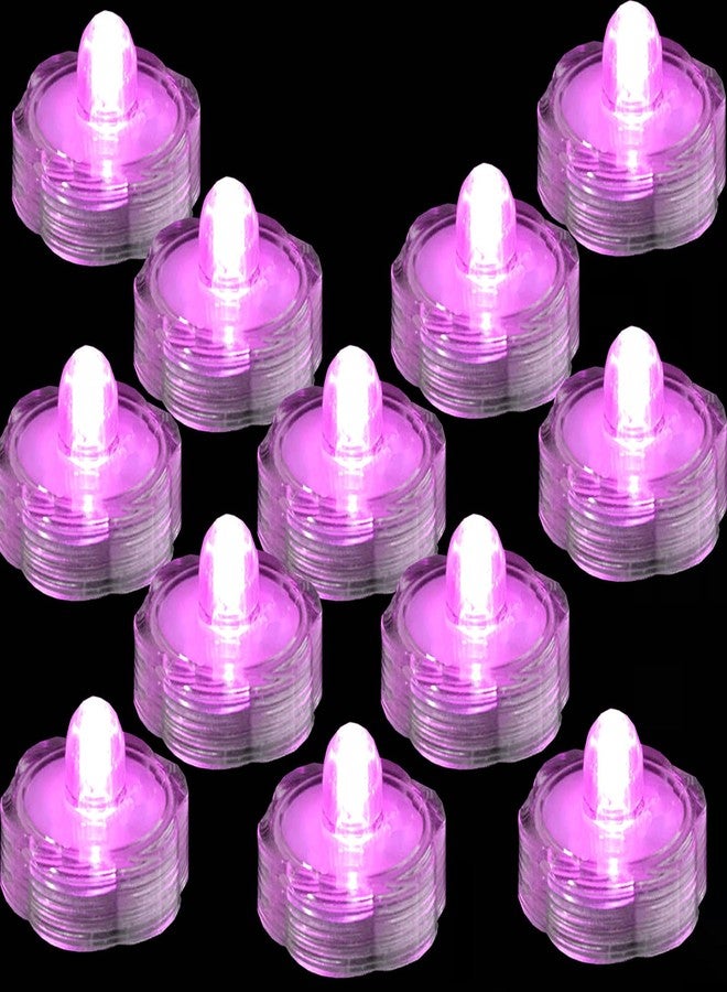 JYtrend Sumbersilbe Led Lights, Waterproof Tea Lights for Centerpieces, Wedding, Party (12 Set, Pink) - Image 1