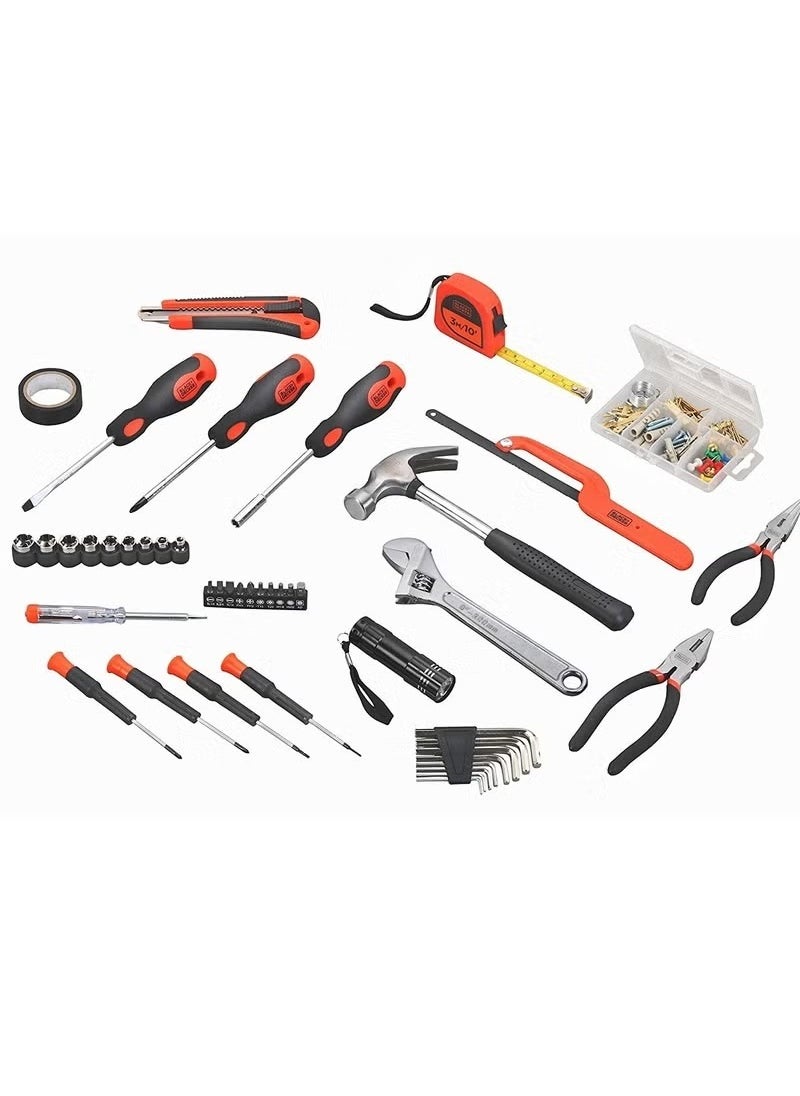 BLACK+DECKER 126-Piece Hand Tool Kit in Durable Kitbox for Home DIY & Professional Use, Includes Wrenches, Screwdrivers, Hammer, Allen Keys, Electrical Tester Orange/Black 35 x 27 x 6.8cm  - Image 3