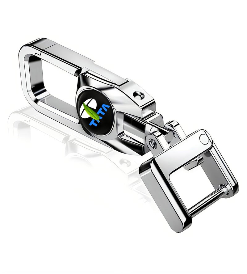 Greenworld Silver Color Fob Key Heavy Duty Keychain for Tata Nexon/Harrior/Punch/Tiago/Tigor/Altros/Safari/AND all Tata Model Car (CHROME SILVER) - Image 1