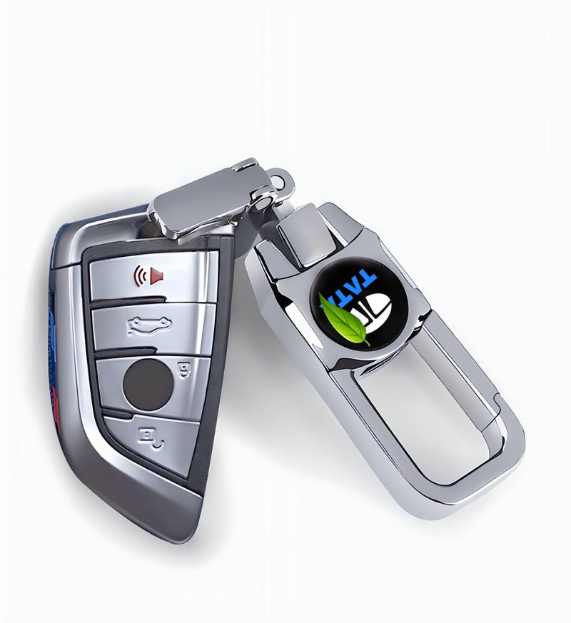 Greenworld Silver Color Fob Key Heavy Duty Keychain for Tata Nexon/Harrior/Punch/Tiago/Tigor/Altros/Safari/AND all Tata Model Car (CHROME SILVER) - Image 3