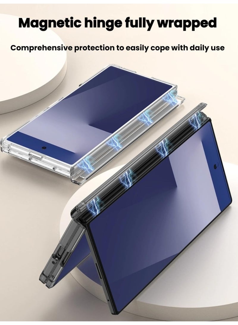 general Clear Case Compatible with Samsung Galaxy Z Fold7, Built-in Magnetic Function & Hinge Protection, Transparent Ultra-thin Protective Cover for Samsung Z Fold7 2025 - Image 3