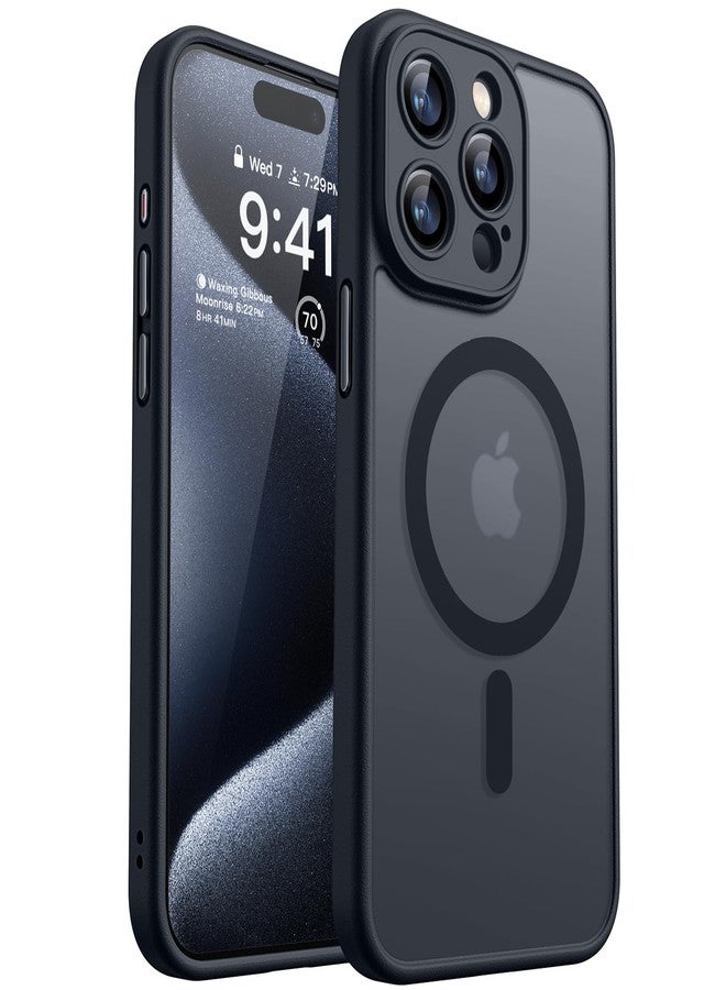 كانشن جراب مغناطيسي من CANSHN لهاتف iPhone 15 Pro، مُطوّر [حماية كاملة للكاميرا] [متوافق مع MagSafe] [شفاف غير لامع] جراب واقٍ مقاوم للصدمات لهاتف iPhone 15 Pro 6.1 بوصة - أسود - Image 1