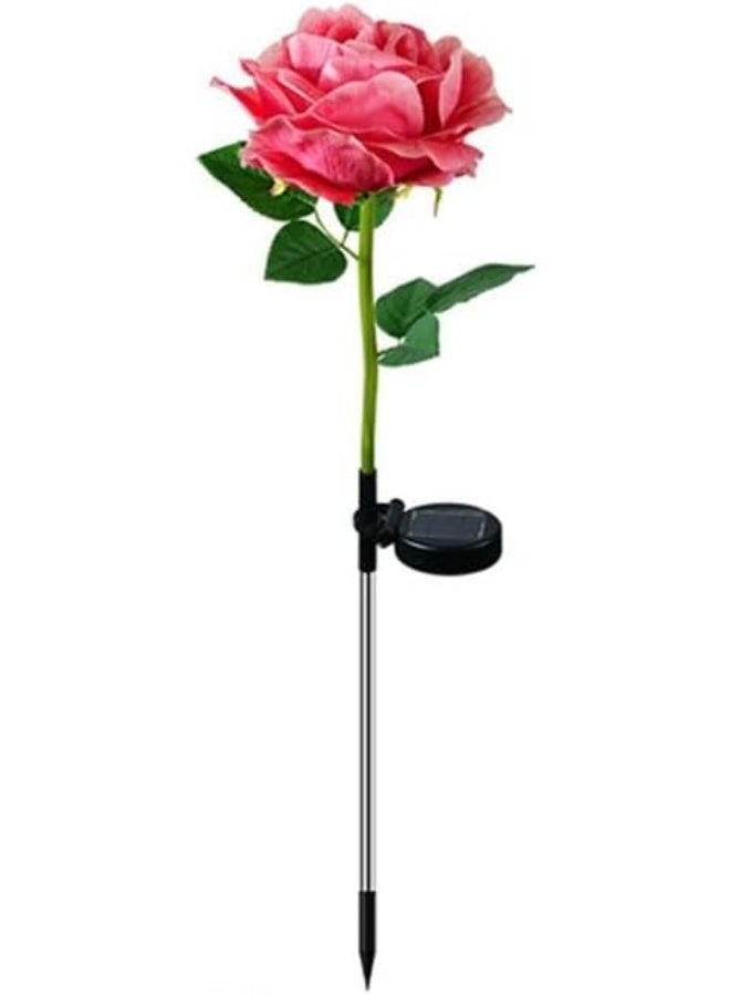 Dekorly Solar Flower Lights Outdoor, Waterproof Solar Garden Lights IP65, Auto On/Off, Decorative Solar Powered Flowers for Yard, Pathway, Lawn, Patio (Rose, 2PCS) - Image 2