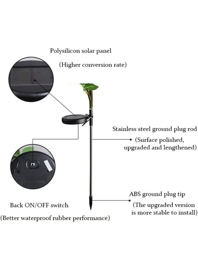 Dekorly Solar Flower Lights Outdoor, Waterproof Solar Garden Lights IP65, Auto On/Off, Decorative Solar Powered Flowers for Yard, Pathway, Lawn, Patio (Rose, 2PCS) - Image 3