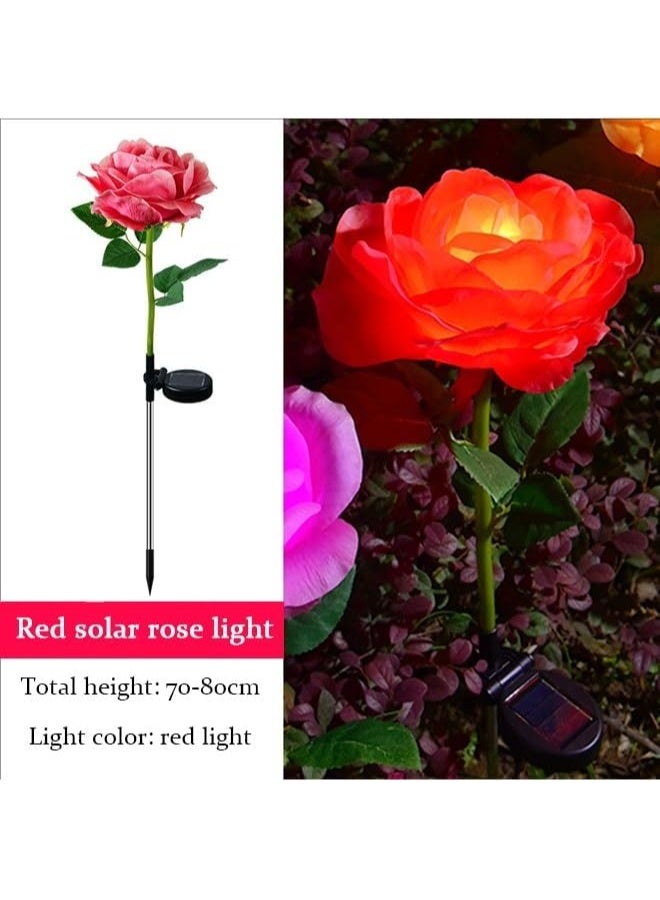 Dekorly Solar Flower Lights Outdoor, Waterproof Solar Garden Lights IP65, Auto On/Off, Decorative Solar Powered Flowers for Yard, Pathway, Lawn, Patio (Rose, 2PCS) - Image 4