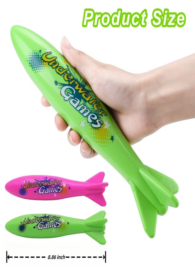 KCTAOL 8.86'' Swimming Large Pool Diving Torpedo Toy Underwater Shark Swim Game Pool Toys for Kids Age 4-12 (2 Pack), Single Weight 0.48LB - Image 4
