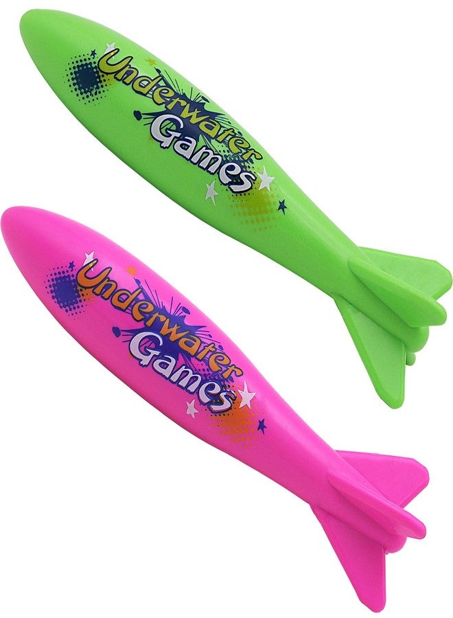 KCTAOL 8.86'' Swimming Large Pool Diving Torpedo Toy Underwater Shark Swim Game Pool Toys for Kids Age 4-12 (2 Pack), Single Weight 0.48LB - Image 1