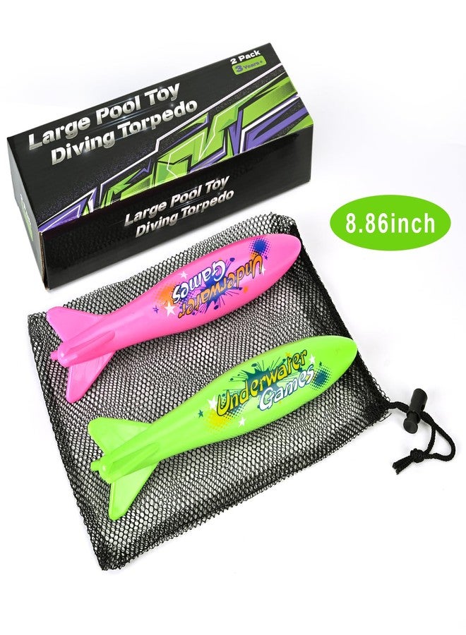 KCTAOL 8.86'' Swimming Large Pool Diving Torpedo Toy Underwater Shark Swim Game Pool Toys for Kids Age 4-12 (2 Pack), Single Weight 0.48LB - Image 2