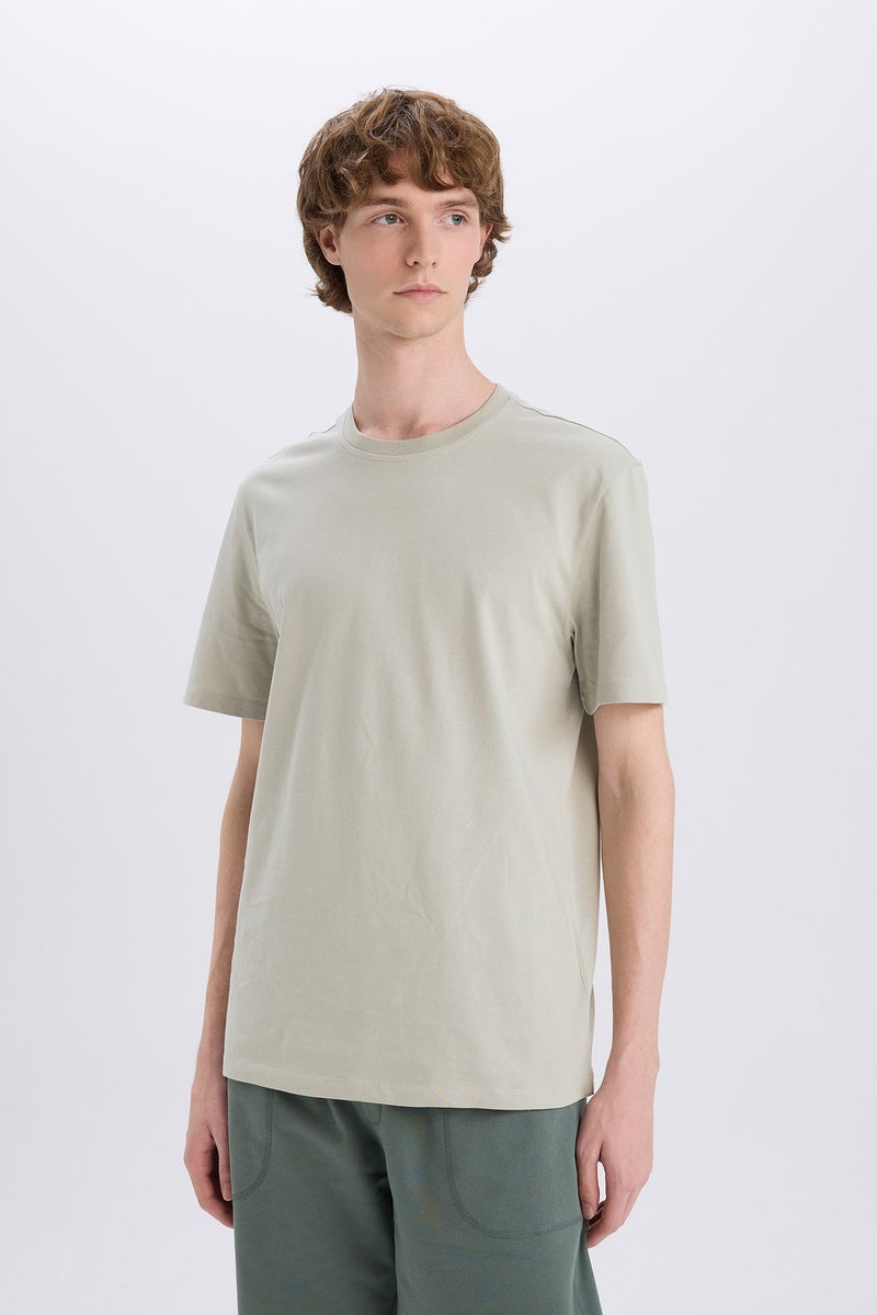 DeFacto Green Man New Regular Fit Crew Neck Basic T Shirt Casual - Image 4
