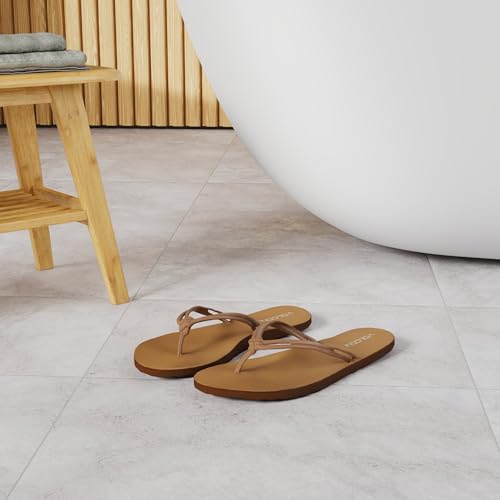 Volcom Women's Forever and Ever Flip Flop Sandal – Soft Recliner Comfort Footbed, Tan - New, 8 - Image 2