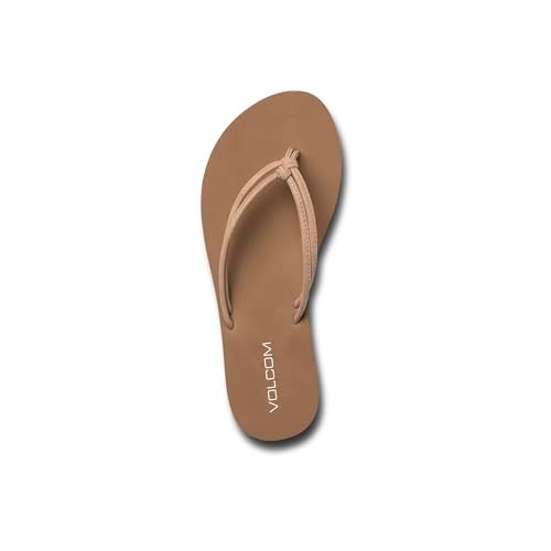 Volcom Women's Forever and Ever Flip Flop Sandal – Soft Recliner Comfort Footbed, Tan - New, 8 - Image 4