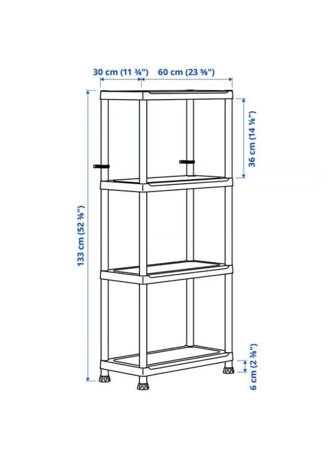 IKEA (イケア) Shelving Unit, Office Accessories, and Space Organizer, Dark Grey, Indoor/Outdoor, Modern, Versatile, Dark Grey, Perfect Storage Solution for Home and Garden, Durable Design for Indoor and Outdoor Use, 60x30x133 cm - Image 3
