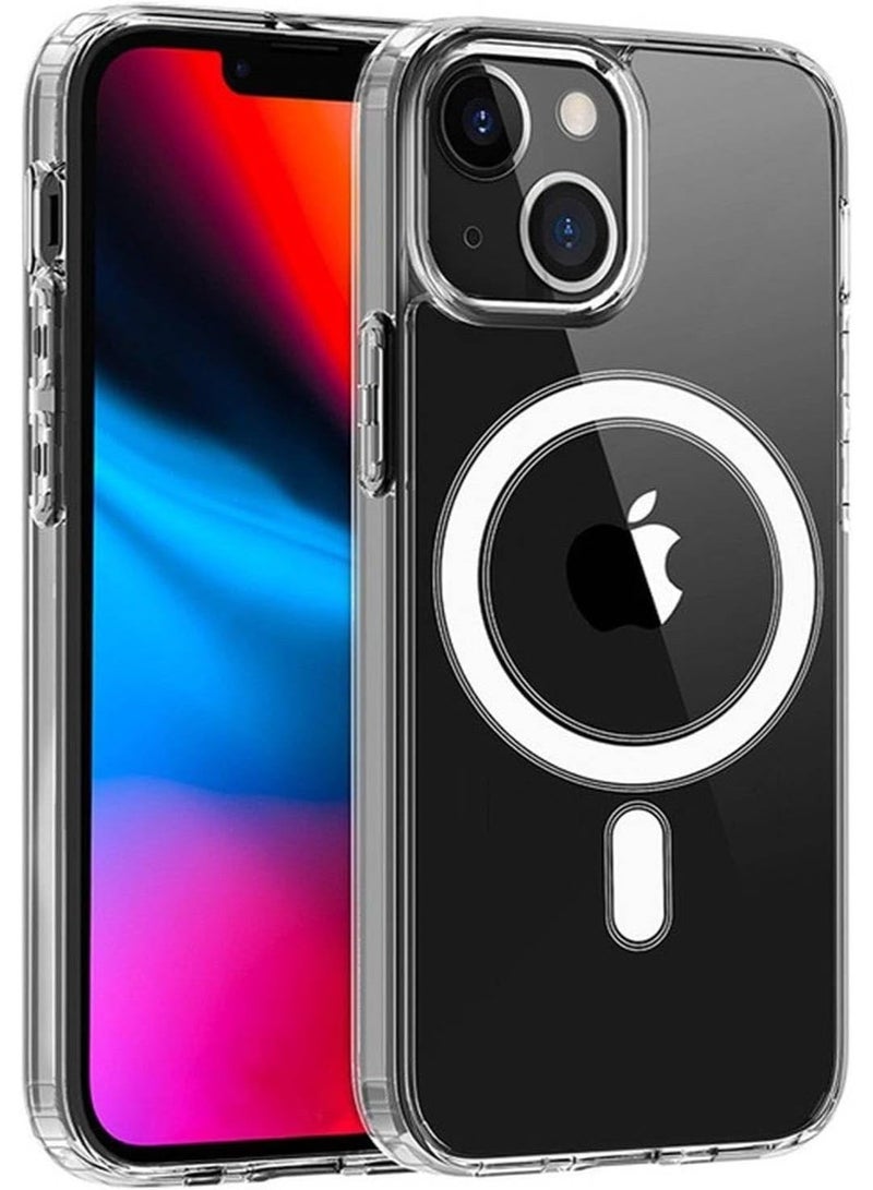 MG Maxguard Magnetic Clear Case for iPhone 13, Transparent Protective Cover, Anti-Yellow Slim Back Cover Crystal Clear Phone Cover for Apple iPhone 13-MG-C008-CL - Image 1
