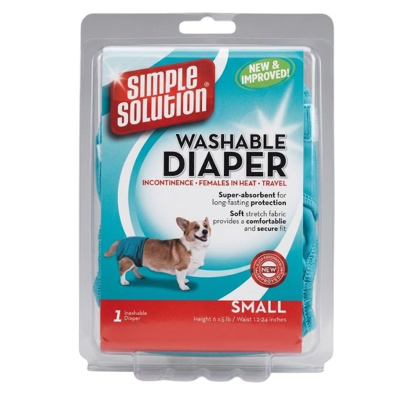 Simple Solution Small Washable Diaper for Dogs (Waist 30.5-48cm) , 1 pcs