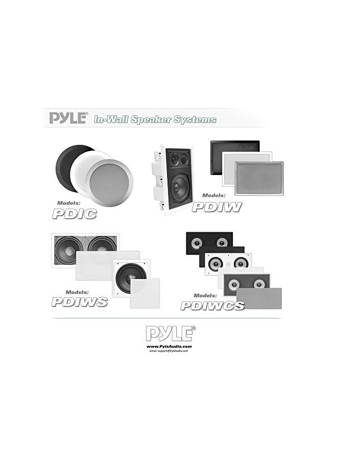 Pyle - 8” Ceiling Wall Mount Pair Of 2 Way Midbass Woofer Speaker Directable 1” Titanium Dome Tweeter Flush Design W 55Hz 22Khz Frequency Response And 300 Watts Peak Easy Installation Pdic80 - Image 1