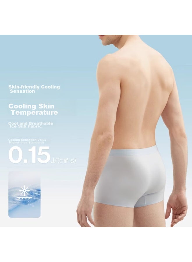 Madallo Modal Men's Underwear, Summer Ice Silk Seamless Boxer Briefs, Comfortable Thin Men's Boxer Shorts, Large Size - Image 1
