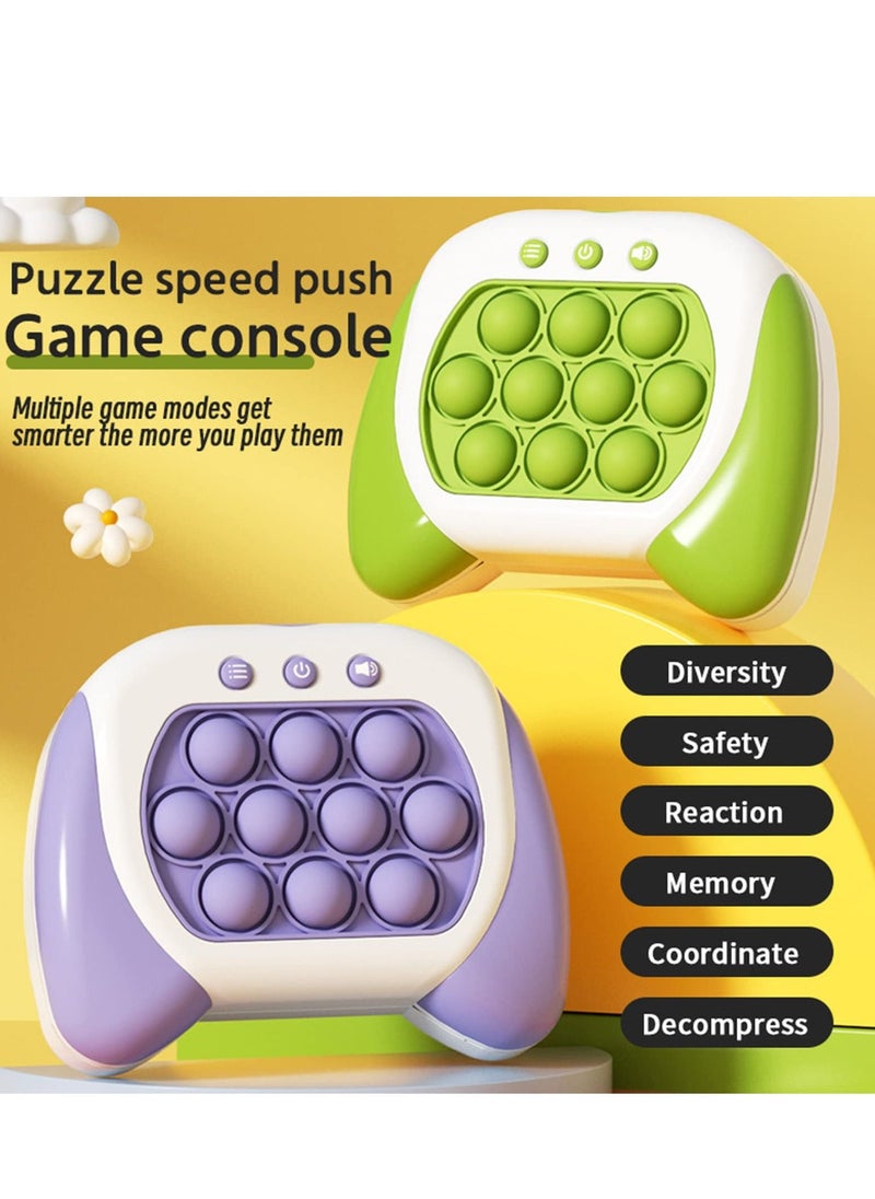 MIXDE Quick Push Pop Light Up Games - Sensory Fidget Toys for Kids and Adults, Squeeze Poppet Sensory Push Pop Bubble Toy - Fidgets Handheld Games.Perfect Gift for Boys and Girls Ages 6-12" (Green)  - Image 2
