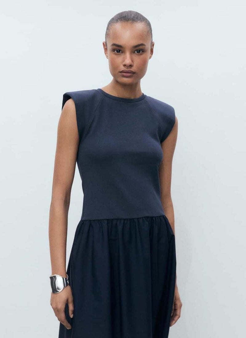 MANGO Cap Sleeve Midi Dress - Image 3