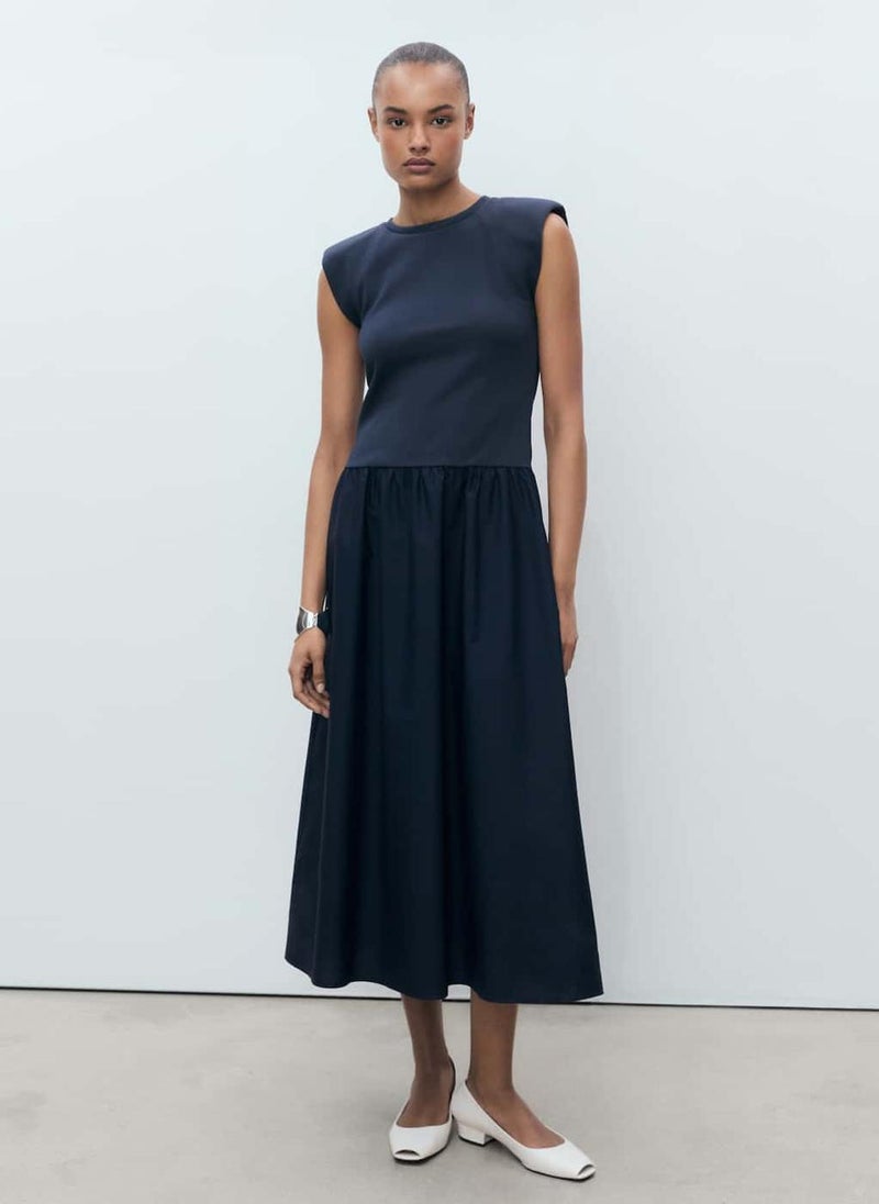 MANGO Cap Sleeve Midi Dress - Image 1
