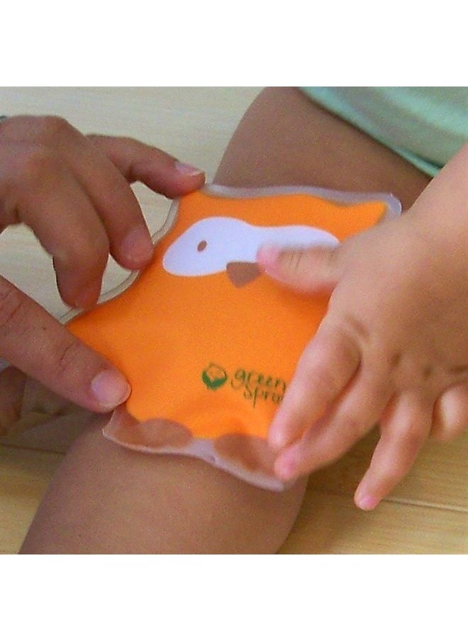 green sprouts - Cool Calm Press | Soothes Aches, Bumps, & Bruises with Cold Therapy | Filled with Non-Toxic Gel, Flexible When Frozen, Reusable, Orange - Image 1