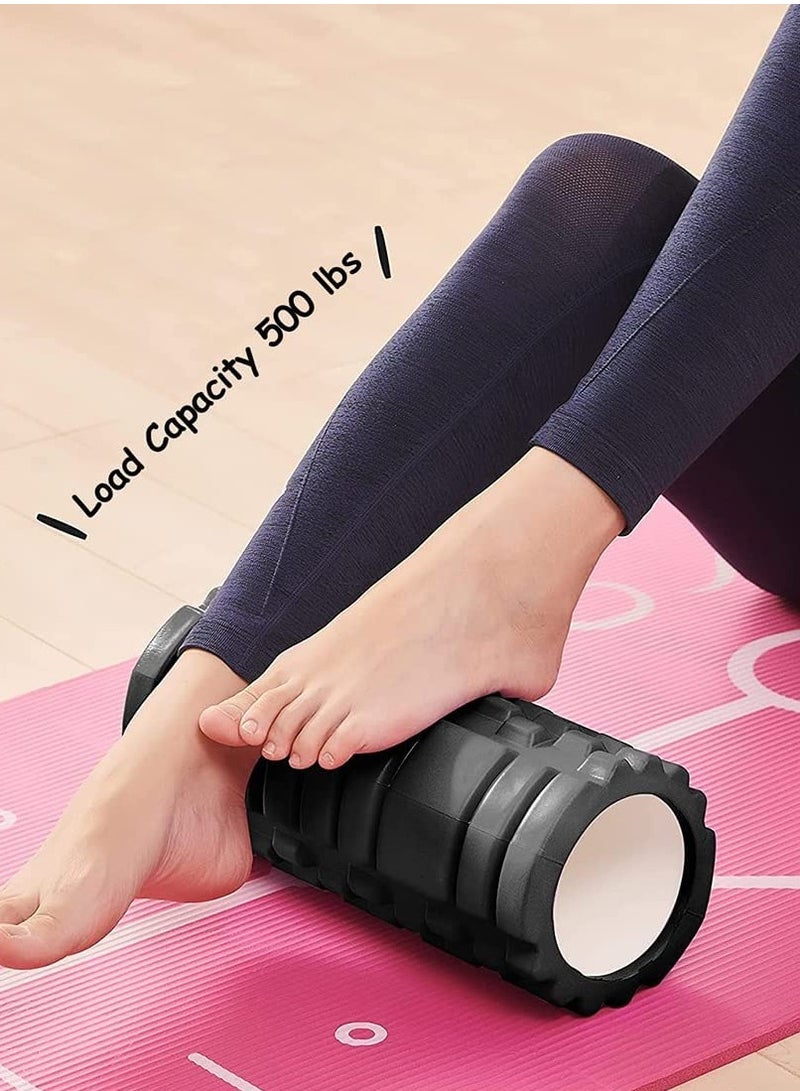 Maston Yoga Foam Roller Self Massage Exercise, Back, Leg, Body Starching Physical Therapy (33cm L) (Black) - Image 3
