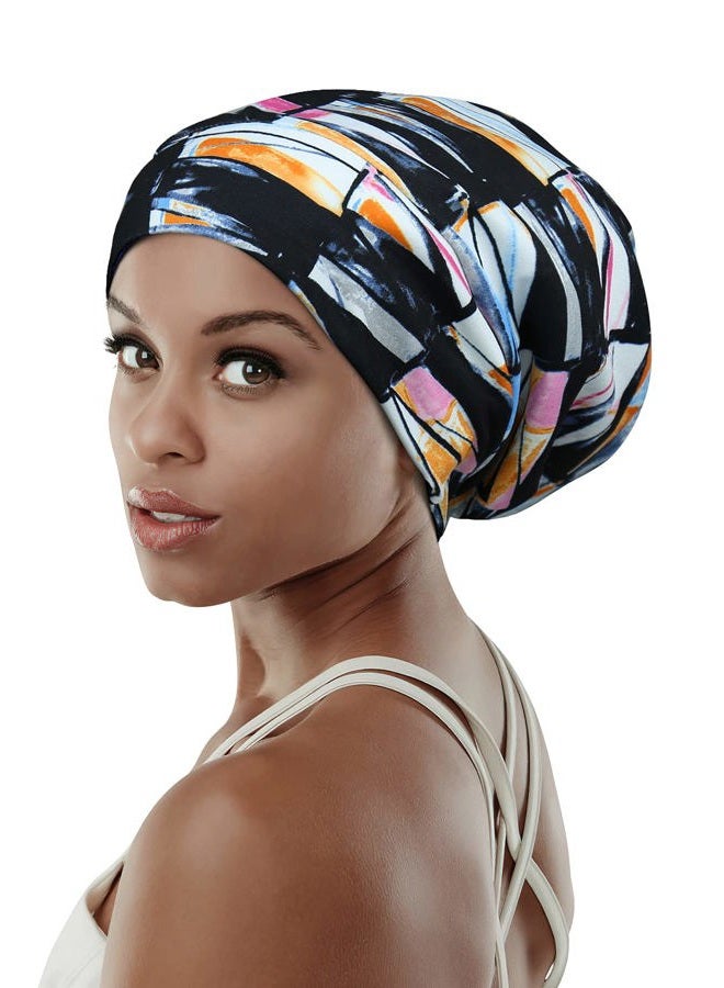 FocusCare Elegant Caps for Frizzy Hair Black Women Beanie Picnic Turbans Slouchy Bonnets - Image 1