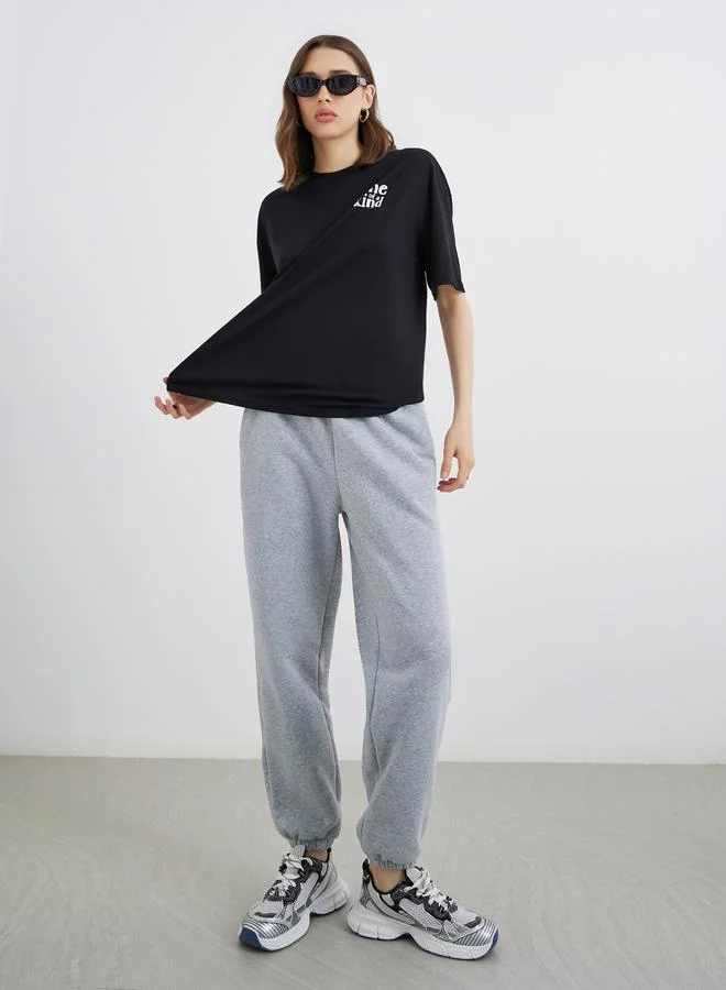 Take Two Take Two Slogan Print Oversized T-Shirt