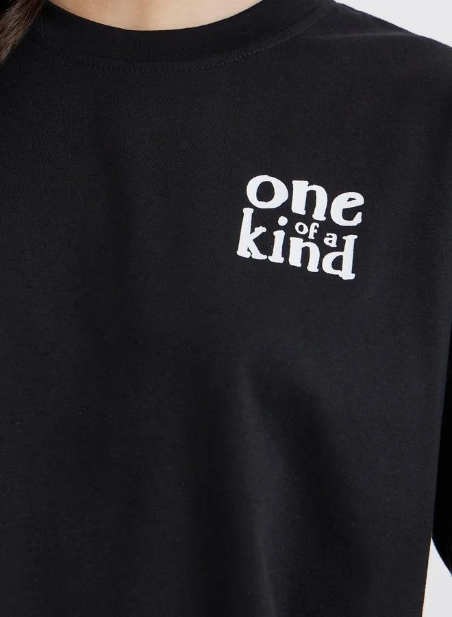 Take Two Take Two Slogan Print Oversized T-Shirt