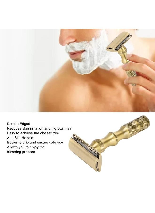 Arabest - Manual Beard Trimmer Double Edge Replaceable Blades Prevent Slip Safe Men Beard Trimming Tool for Home Travel - Image 1