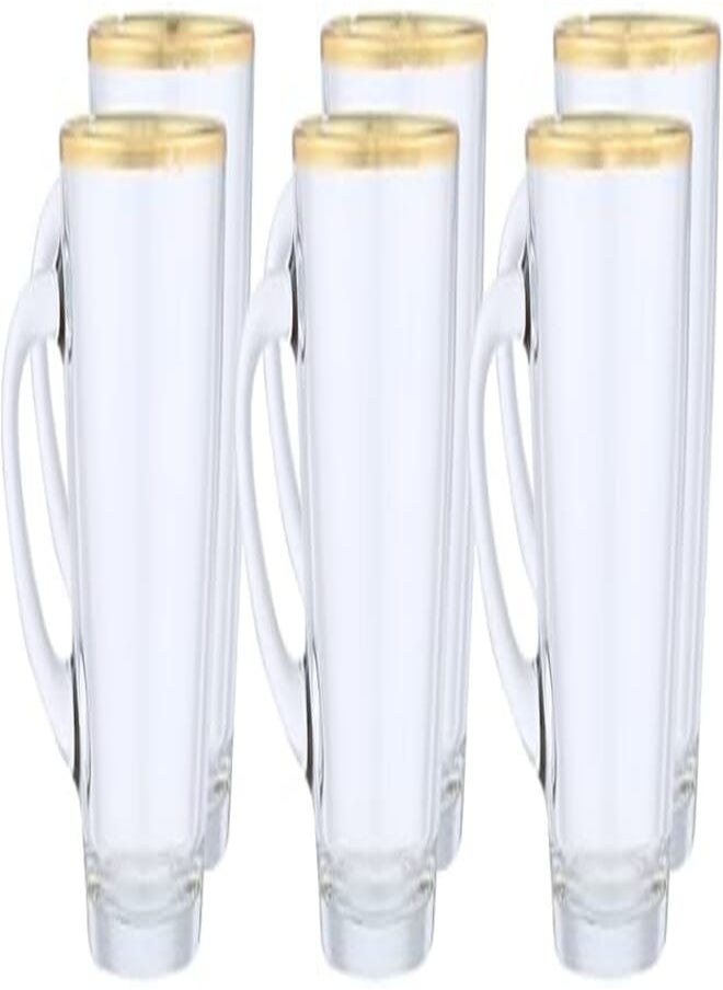 segaey - Segaey VEGA Glass Tea Mug with Hand/Golden Rim 412 / Elegant design, Trusted Brand, Attractive shape of Tea, Nescafe, Cappuccino, Espresso/High Quality Materials - Image 1