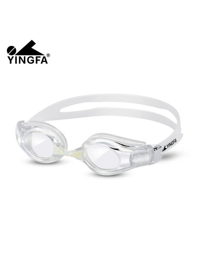 Yingfa High-definition Swimming Goggles, Uni Large Frame, Waterproof, Anti-fog, Professional Comfortable Non-binding Diving Swimming Gl, White - Image 1
