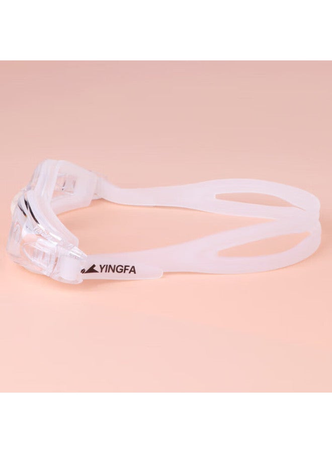 Yingfa High-definition Swimming Goggles, Uni Large Frame, Waterproof, Anti-fog, Professional Comfortable Non-binding Diving Swimming Gl, White - Image 3