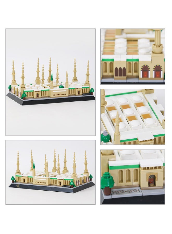 NIBEMINENT Prophet's Mosque-Medina,Saudi Arabia Building Set ， Masjid Model ， Makkah Islamic Toy for Kids & Adults ， DIY Mosque Construction Kit& Ramadan & Eid Gift - Image 3