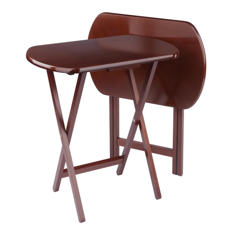 Winsome Corbett 2 Oversized Snack Tables in Walnut Finish - Image 1