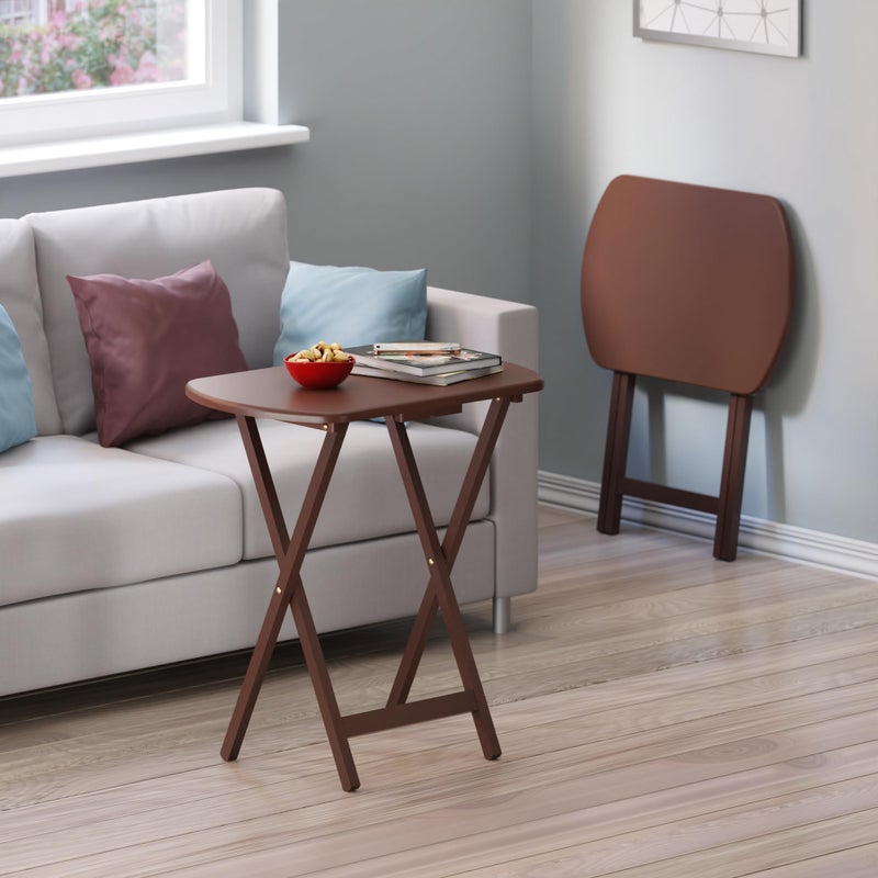 Winsome Corbett 2 Oversized Snack Tables in Walnut Finish - Image 5