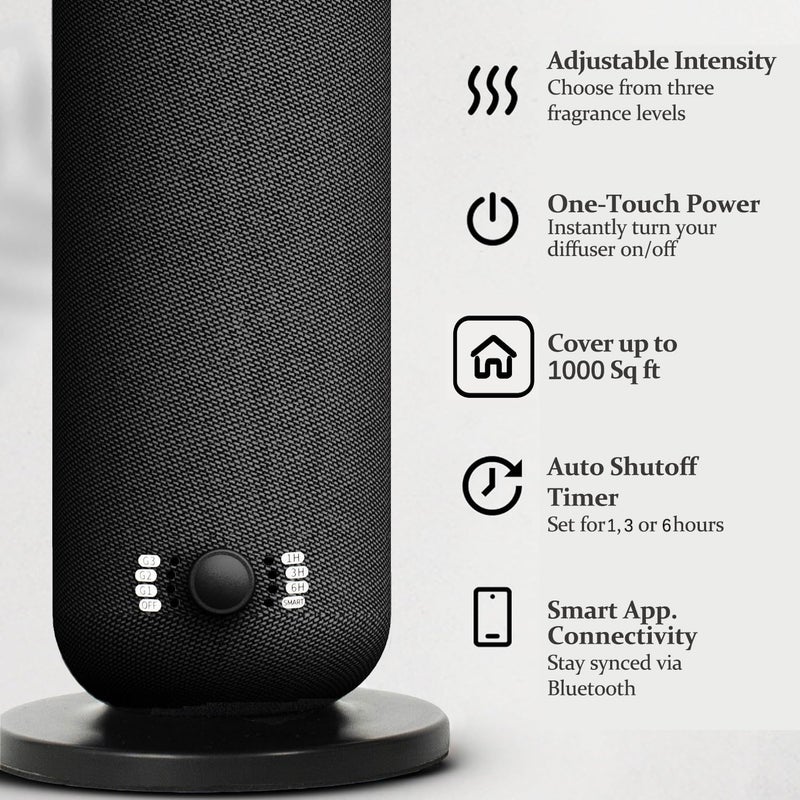 BAIESHIJI Smart Waterless Essential Oil Diffuser, Scent Air Machine for Home, Aromatherapy Scent Diffuser with Roy Tranquility Oil, Covers Up to 1000 Sq.Ft, Quiet Cold-Air Tech Machine for Hotel, Spa (Black) - Image 4